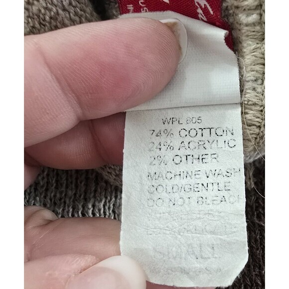 Vintage Binghamton Rudolph Sweater Womens S Beige Reindeer Mock Neck Holiday USA - Picture 8 of 9